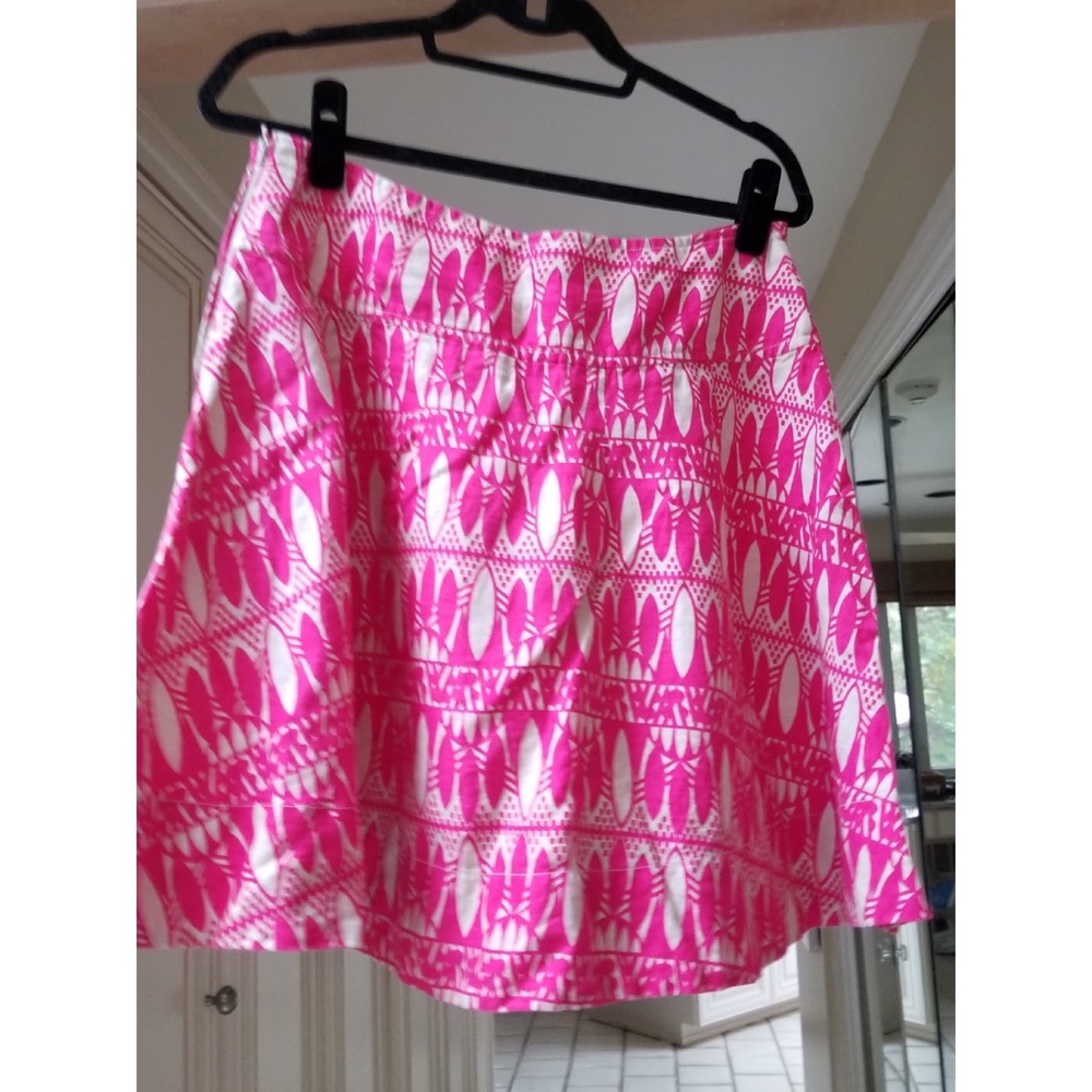 H&M pink and cream linen skirt size 10